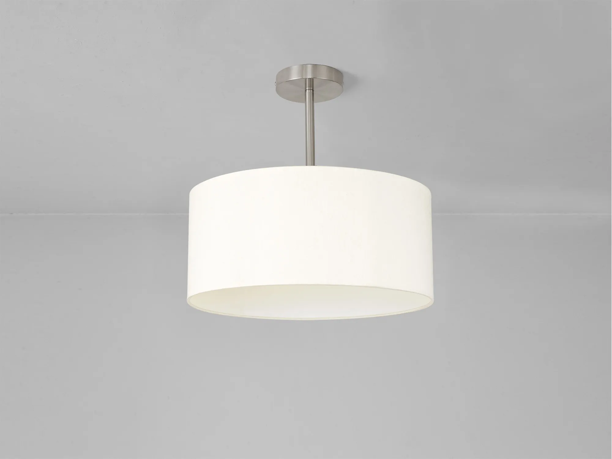 Baymont 40cm Semi Flush 1 Light Satin Nickel, Ivory Pearl DK0247  Deco Baymont